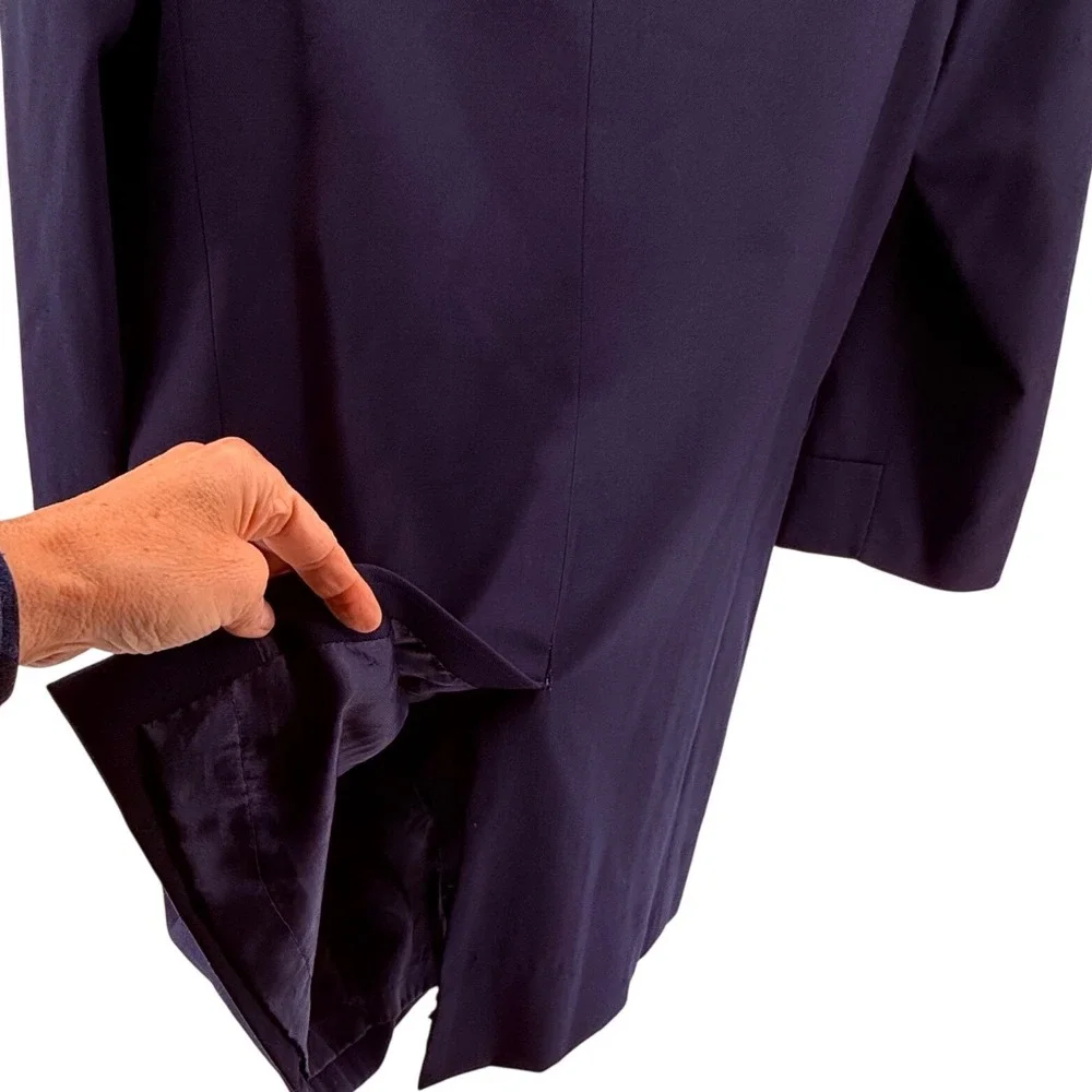 Vintage Kumar High Class Tailor Men's Dark Navy Overcoat Ed Bespoke‎ *read*